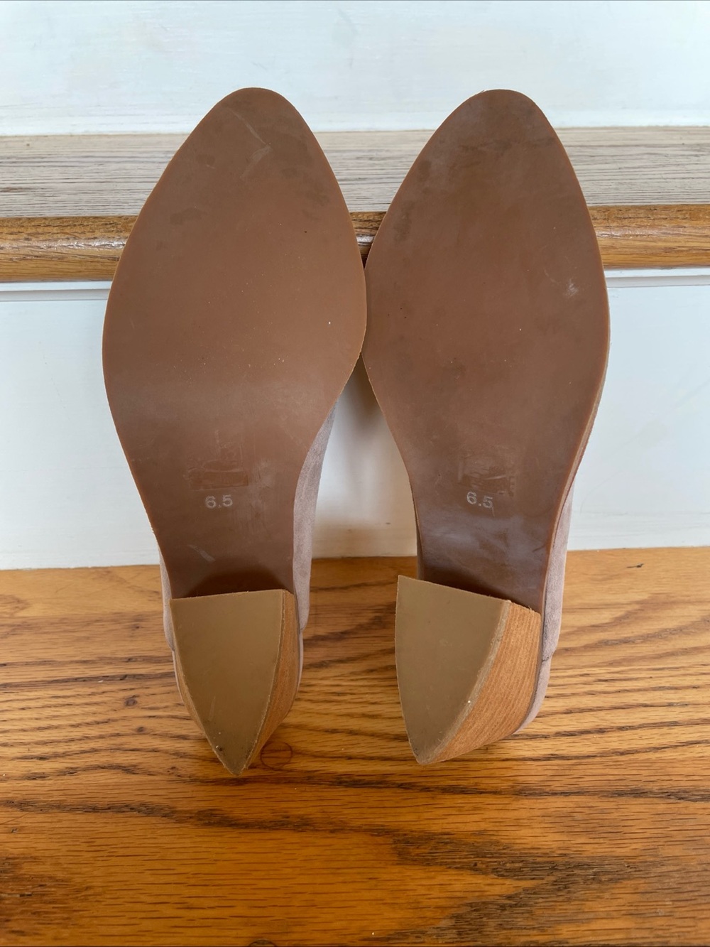 Jeffrey Campbell Shoes Taupe Gray Suede Mules Favela Women’s 6.5 Block Heel - Picture 5 of 14